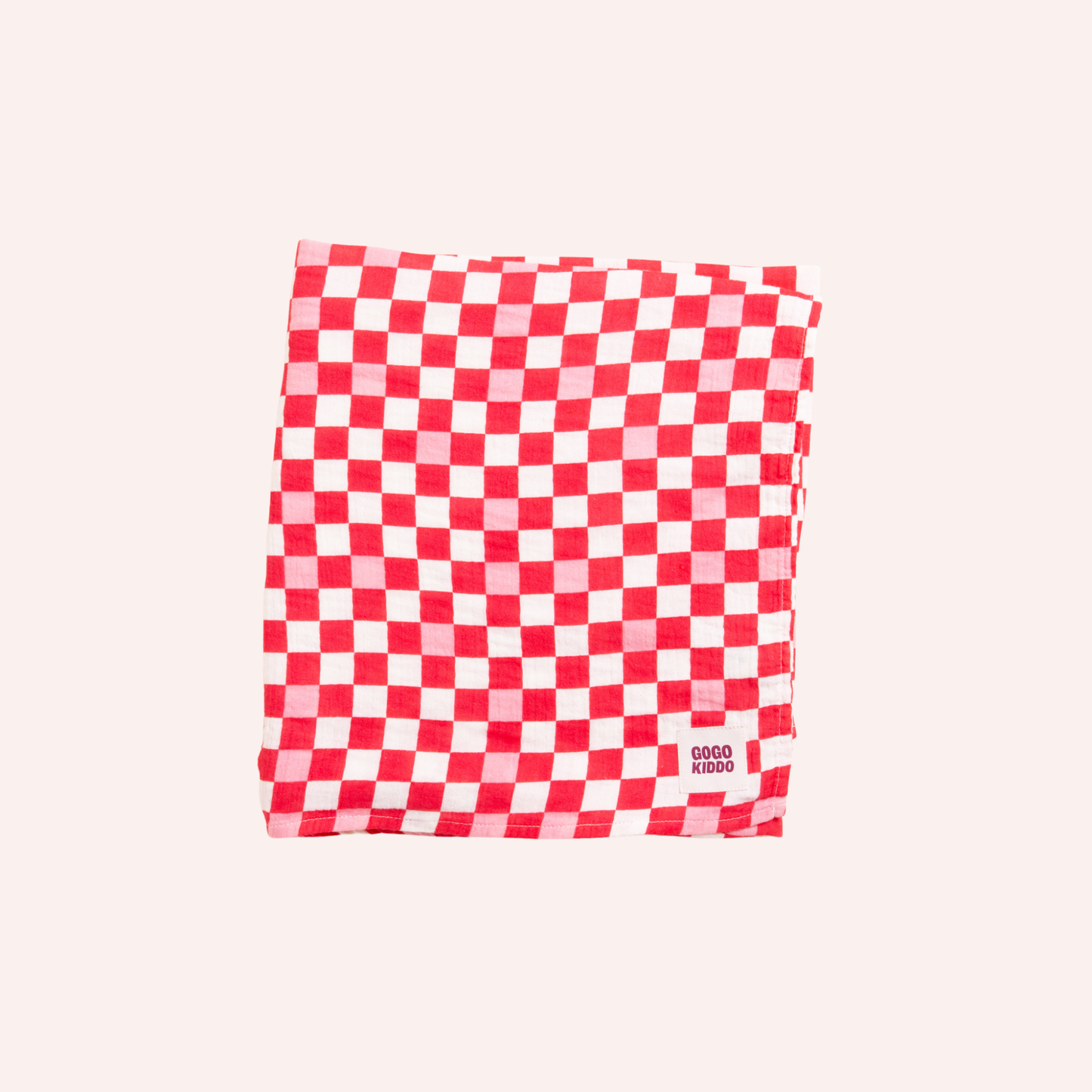 Light and Breathable Muslin Swaddle Wrap - Pink Check