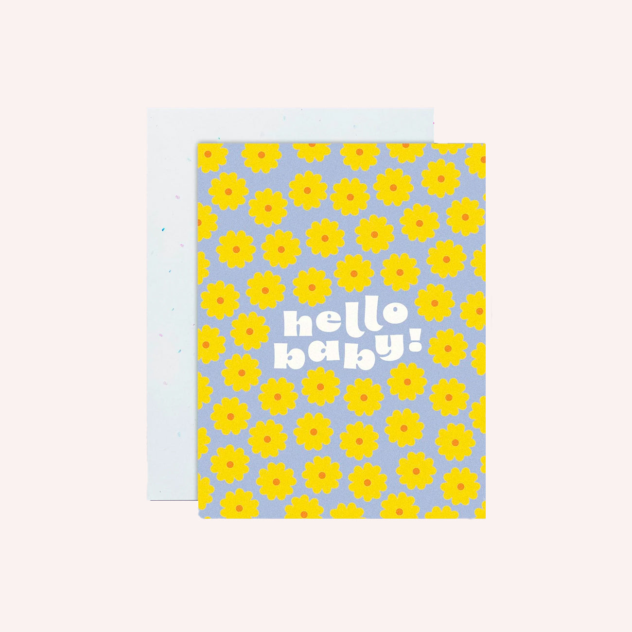 Greeting Card - Hello Baby Flower Pattern Card