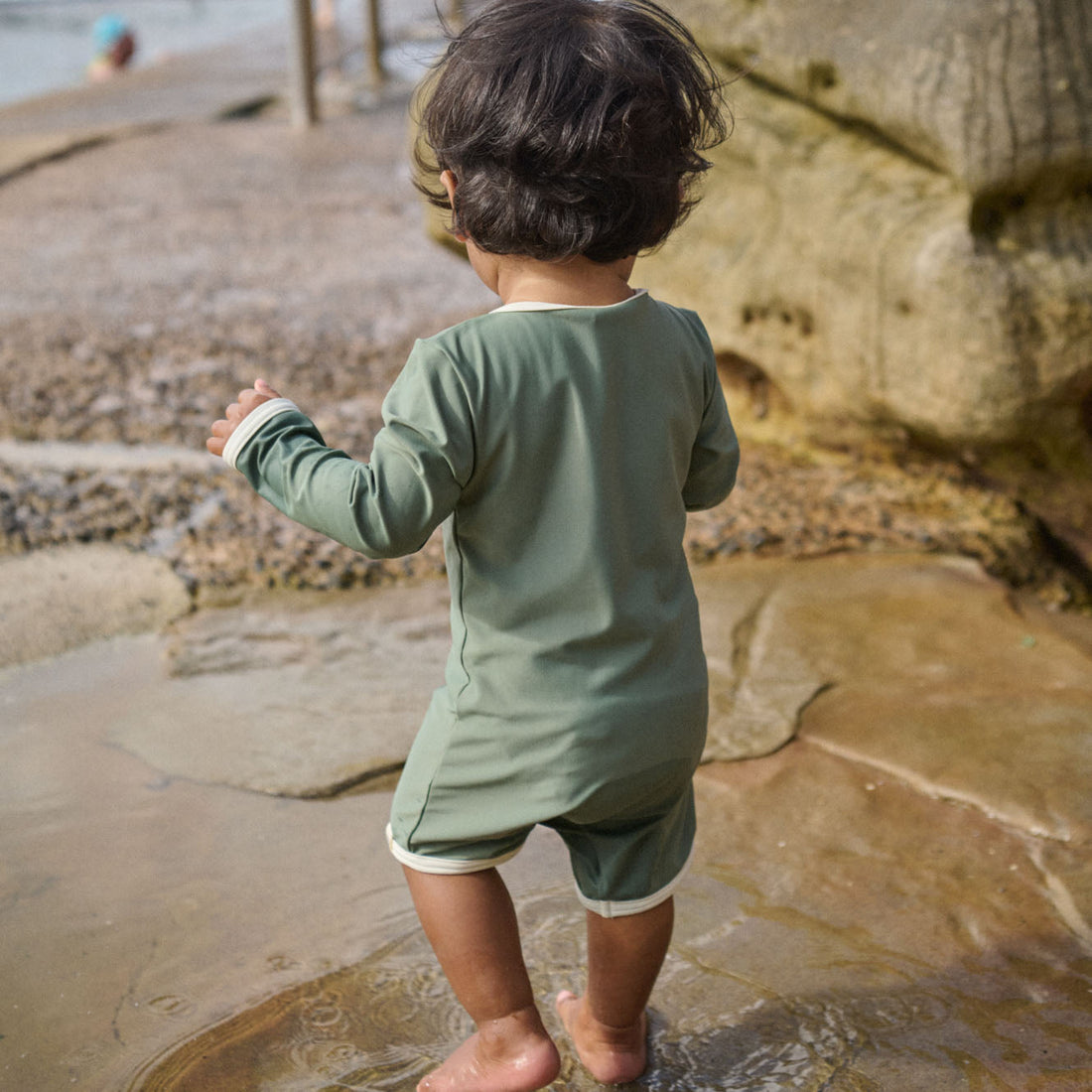 One Piece Bathing Trunks - Olive