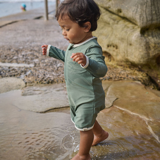 One Piece Bathing Trunks - Olive