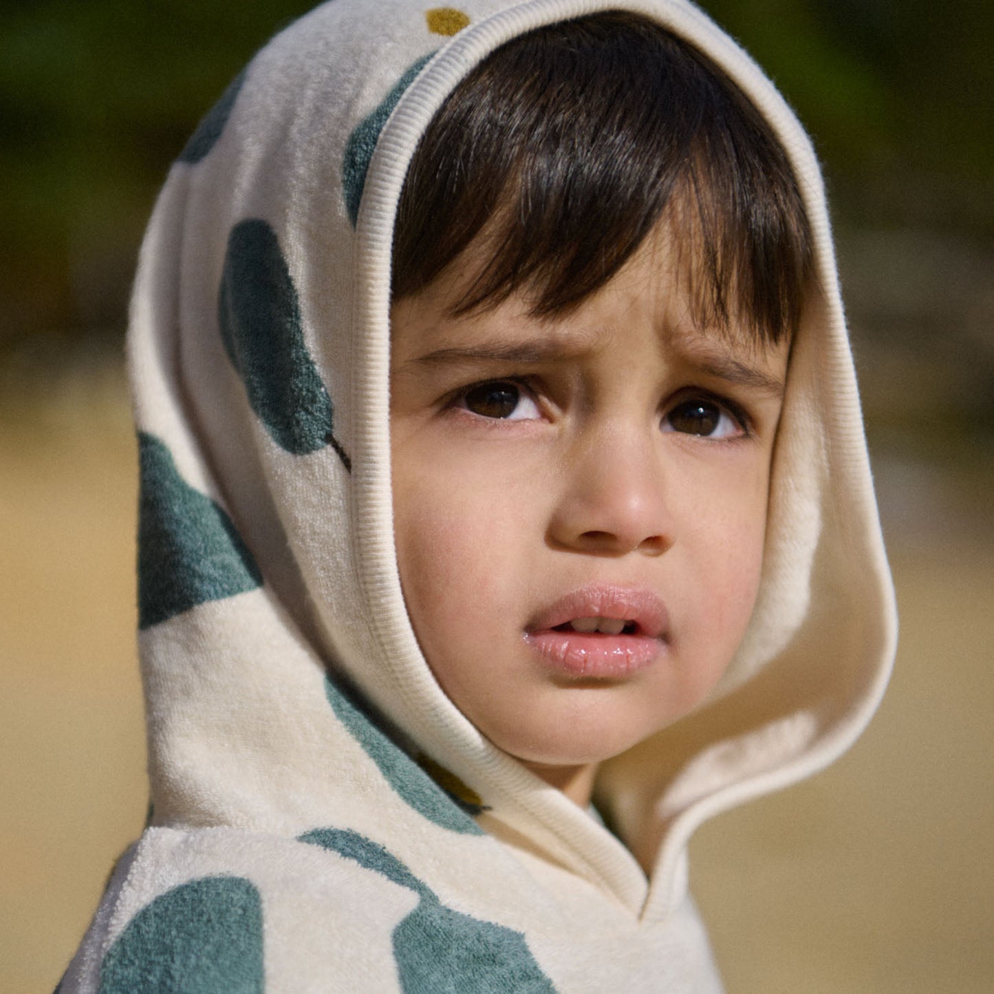 Organic Cotton Poncho Towel - Pear Print