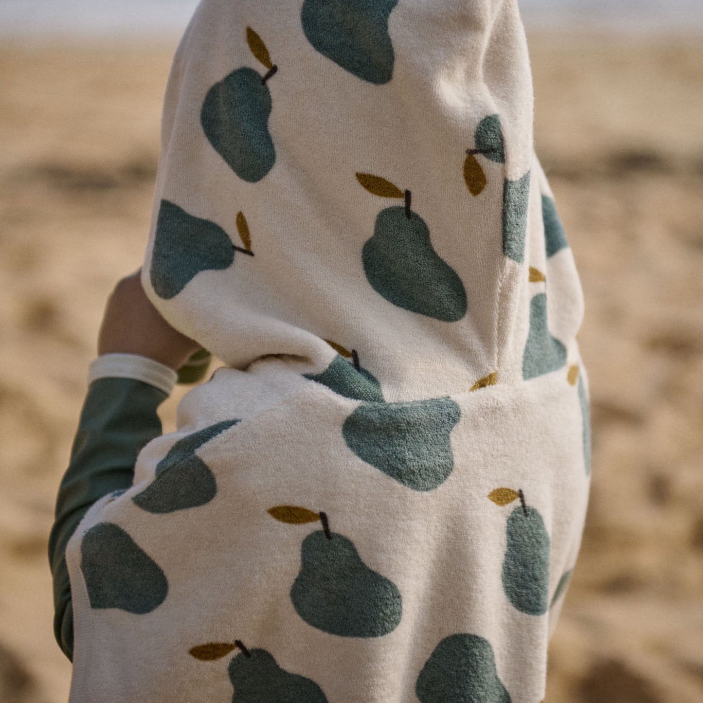 Organic Cotton Poncho Towel - Pear Print