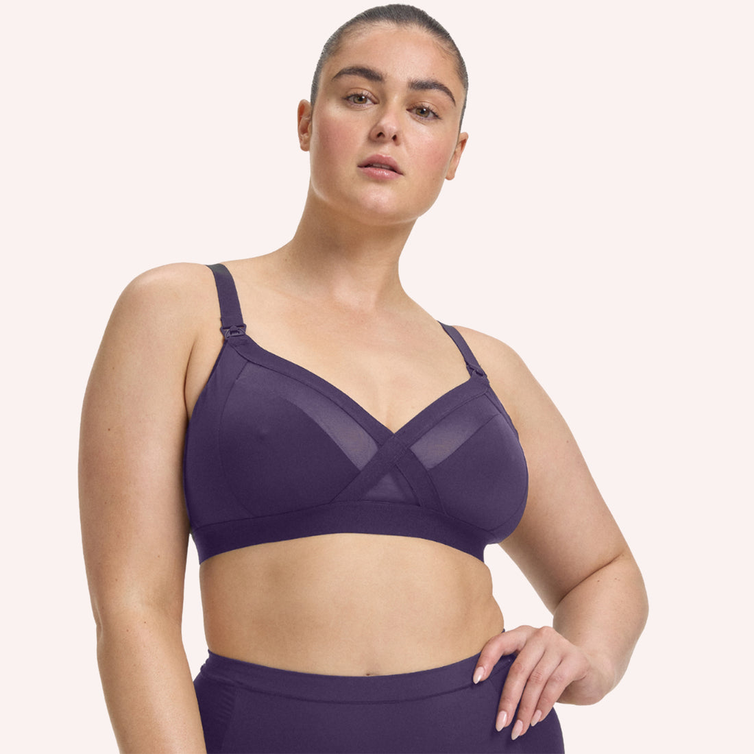 Maternity Support Wirefree Bralette - Mulberry