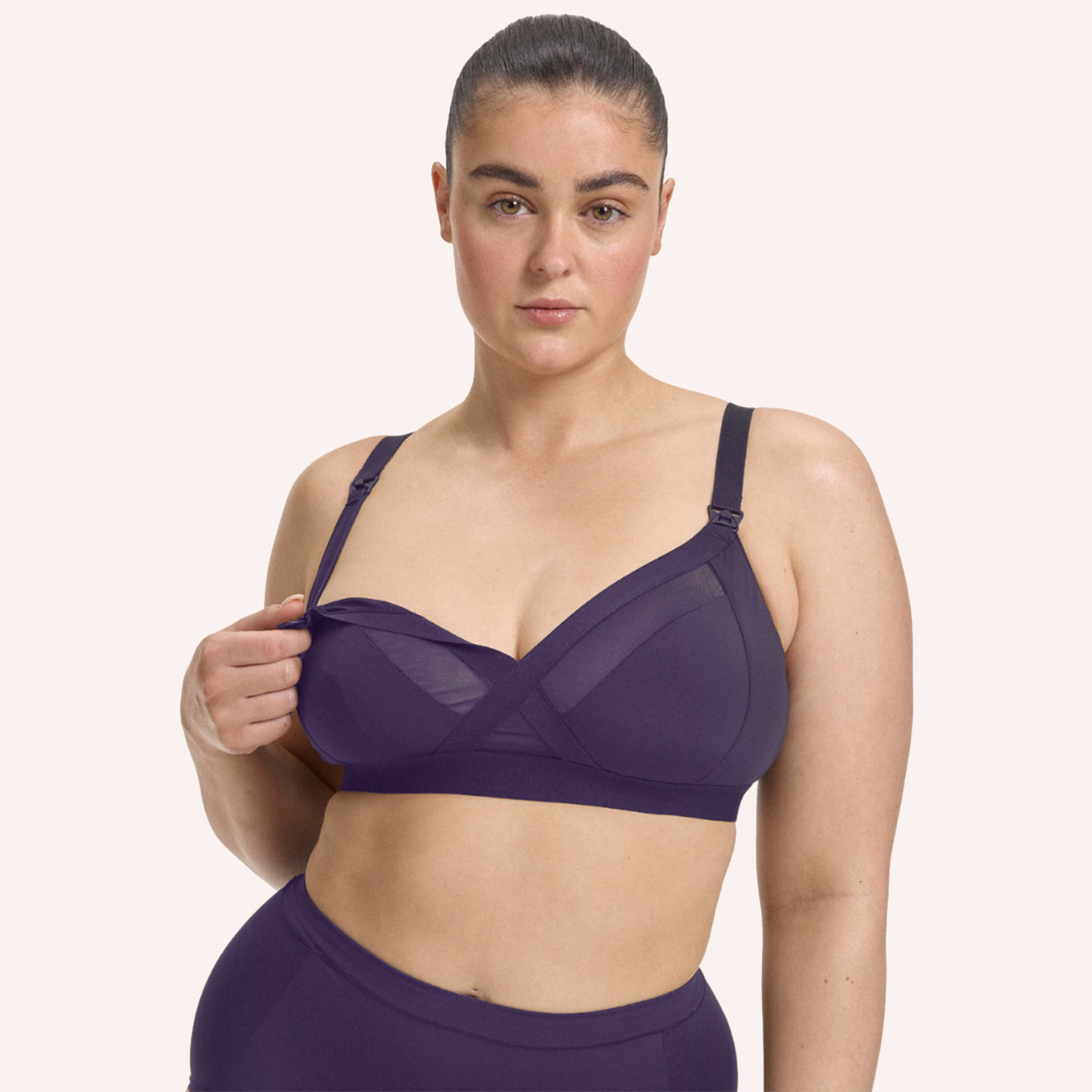 Maternity Support Wirefree Bralette - Mulberry