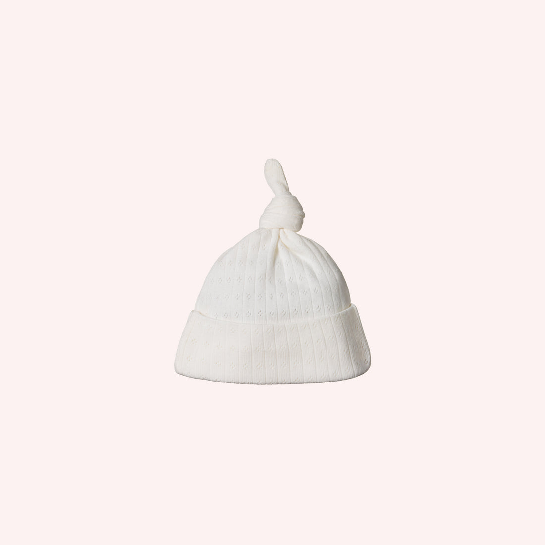 Knotted Beanie Pointelle - Natural
