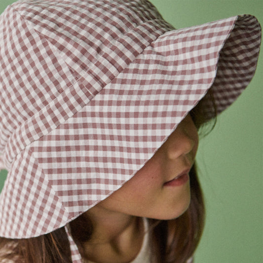 Gingham Sunhat - Twilight Check