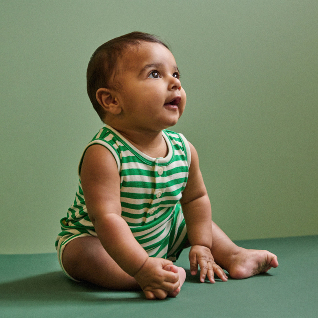 Camper Suit - Kelly Green Sea Stripe