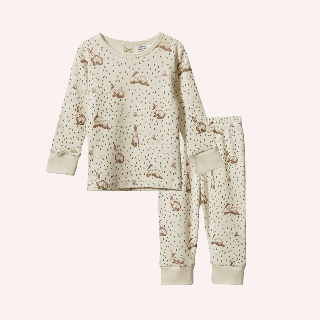 Two Piece Long Sleeve Pyjamas - Rabbitty Print