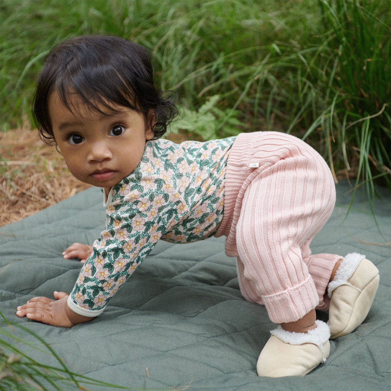 Long Sleeve Bodysuit - Garland Print