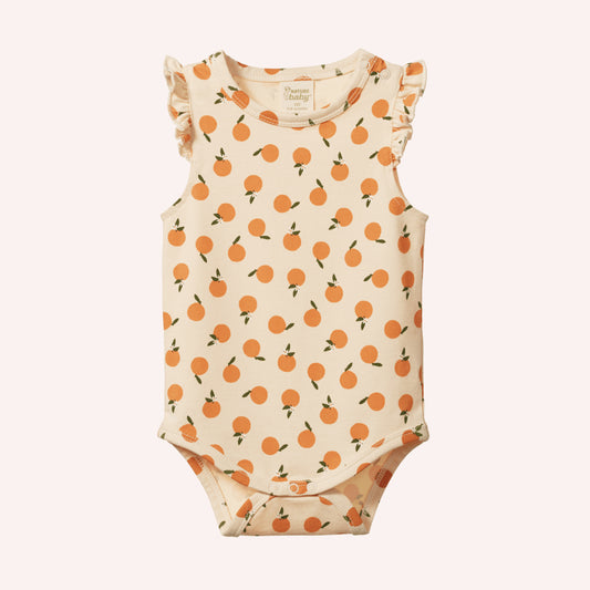 Fleur Bodysuit - Orange Blossom Print