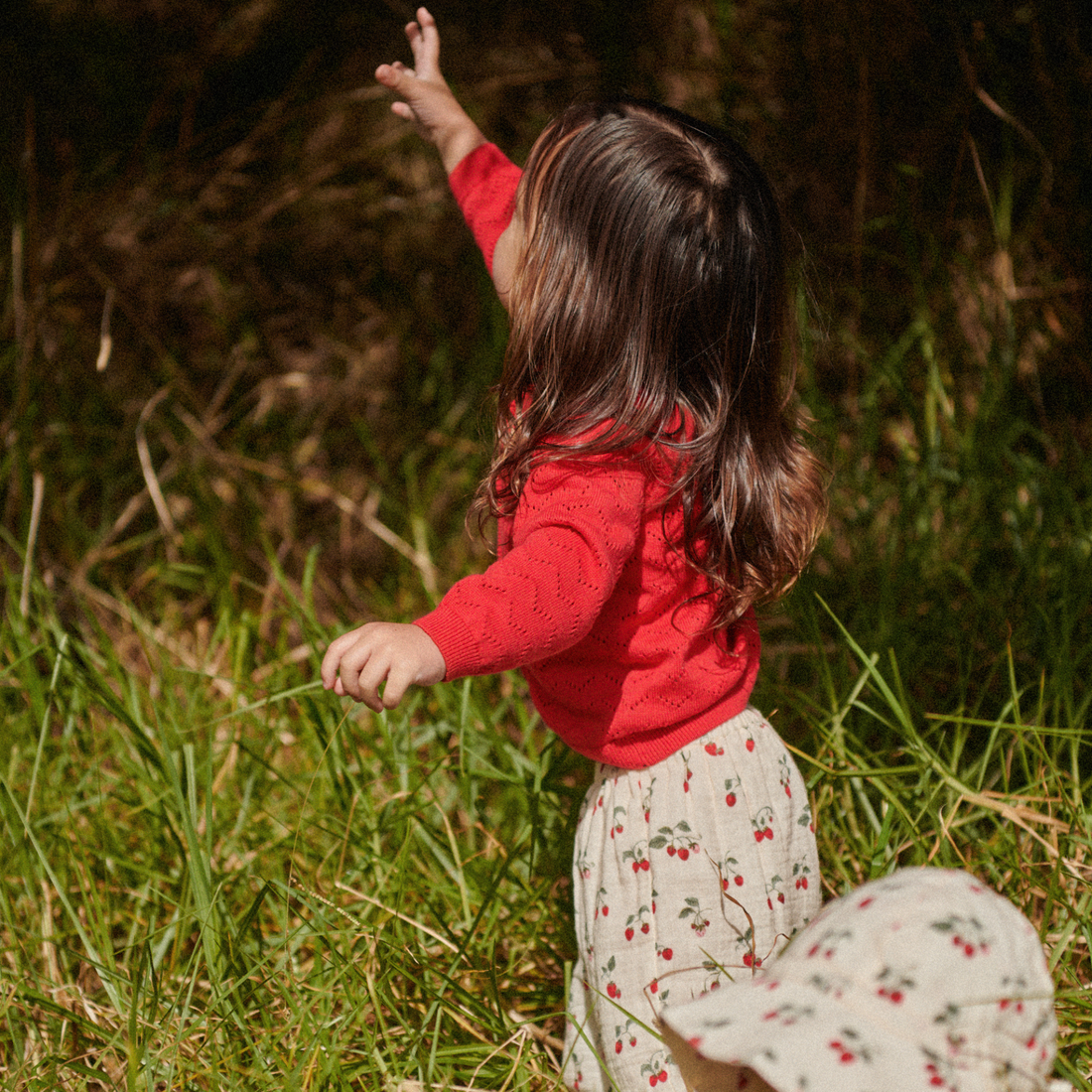 Piper Cardigan - Raspberry Red Pointelle
