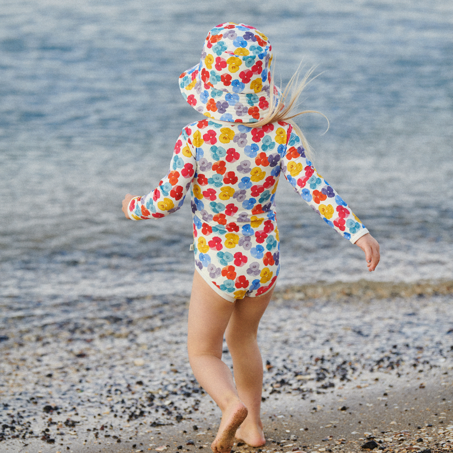 One Piece Bathing Swimsuit - Painted Delphine Print