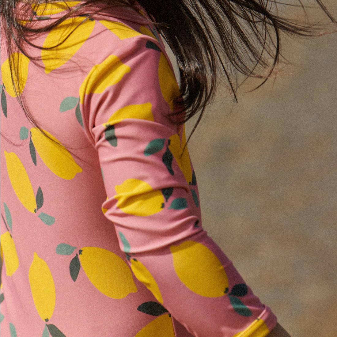 One Piece Bathing Trunks - Lemmony Rose Print