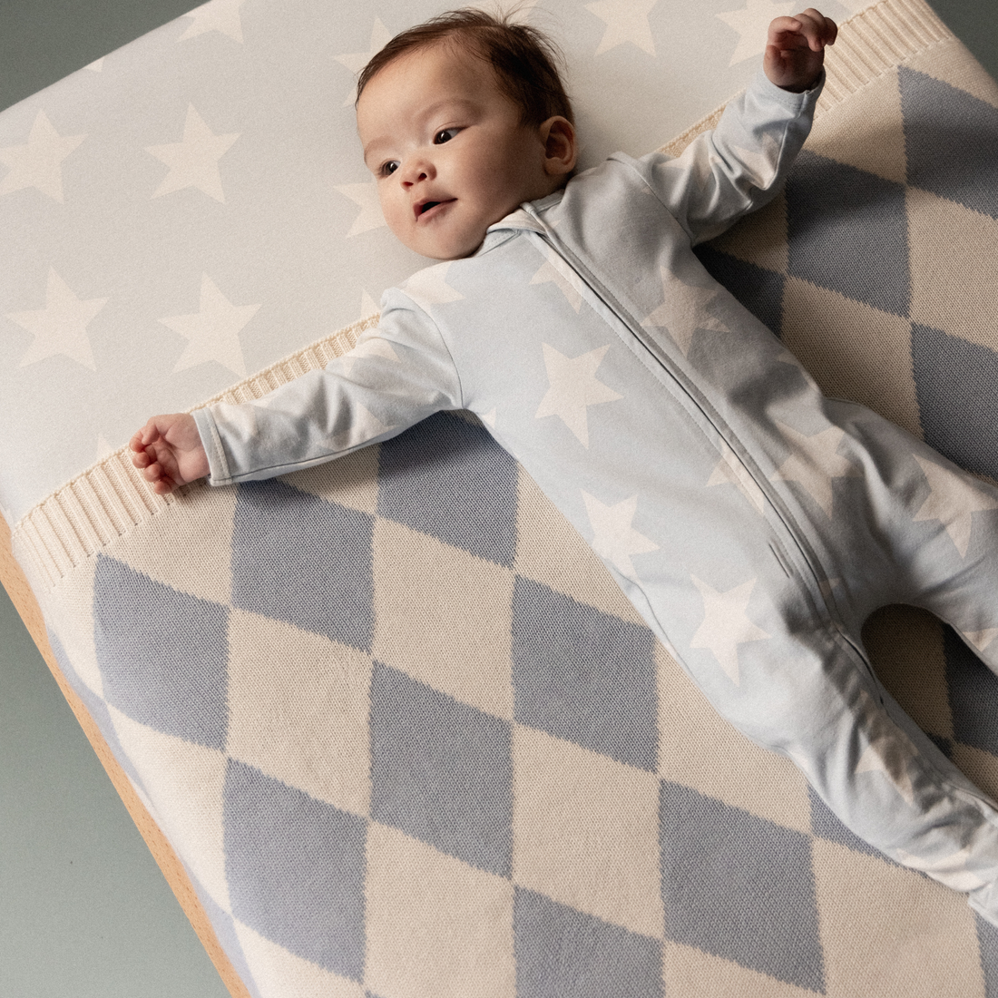 Dune Blanket - Celestrial Blue Diamond Knit