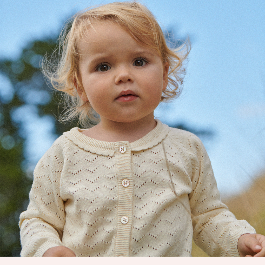 Piper Cardigan - Natural Pointelle