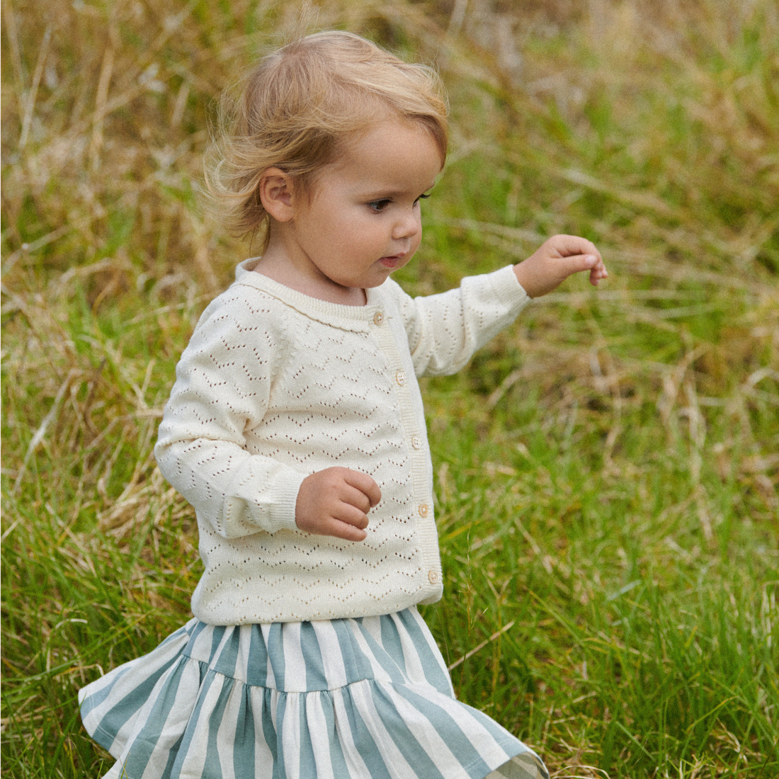 Piper Cardigan - Natural Pointelle