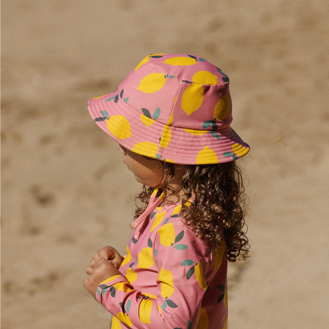 Splash Sunhat - Lemmony Rose Print