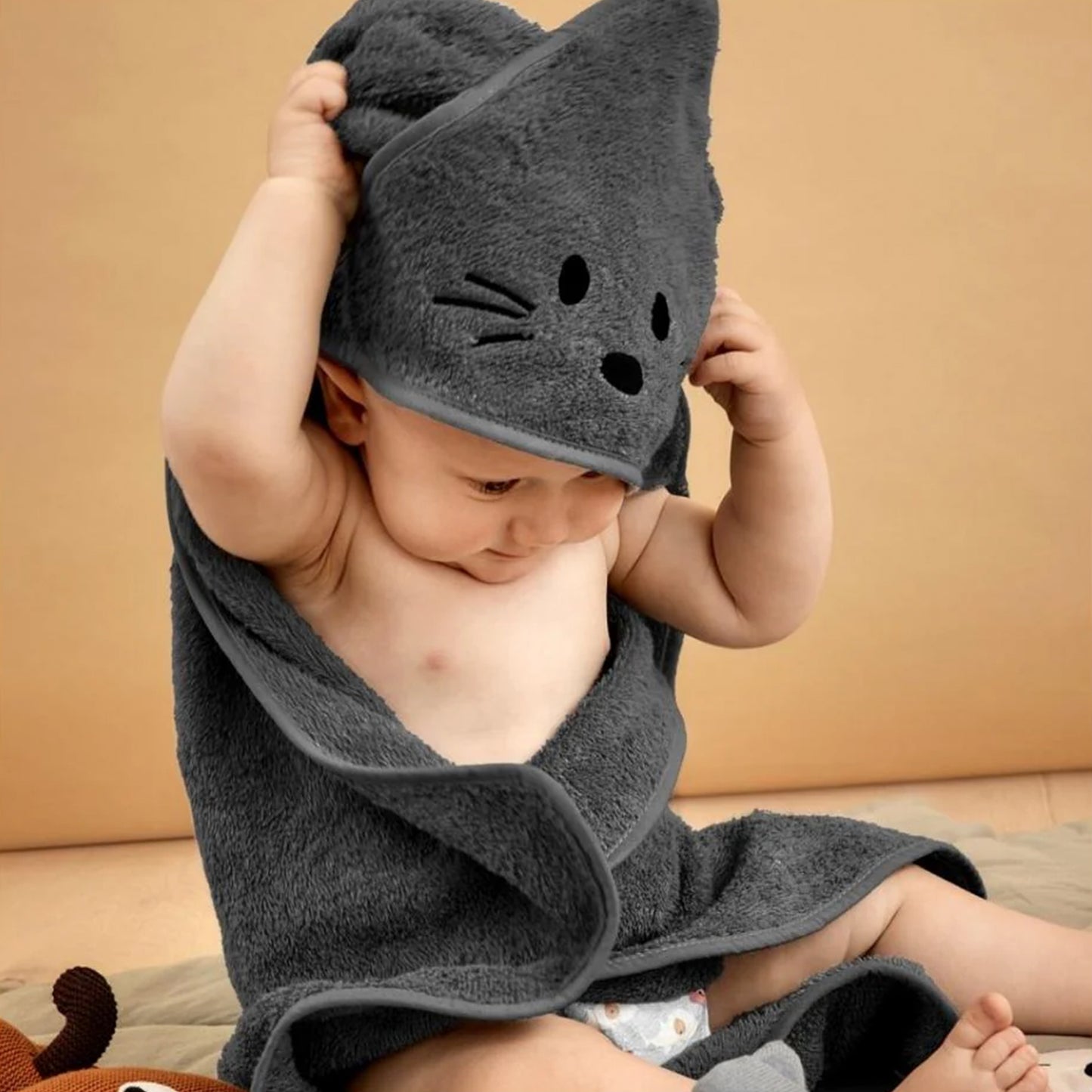 Aki hooded baby towel - Rabbit