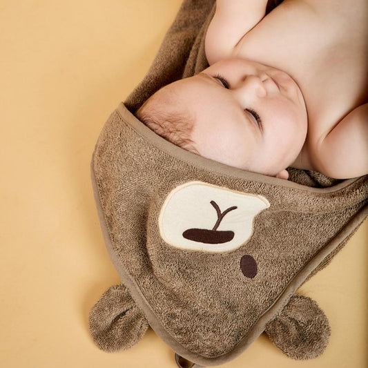 Aki hooded baby towel - Bear