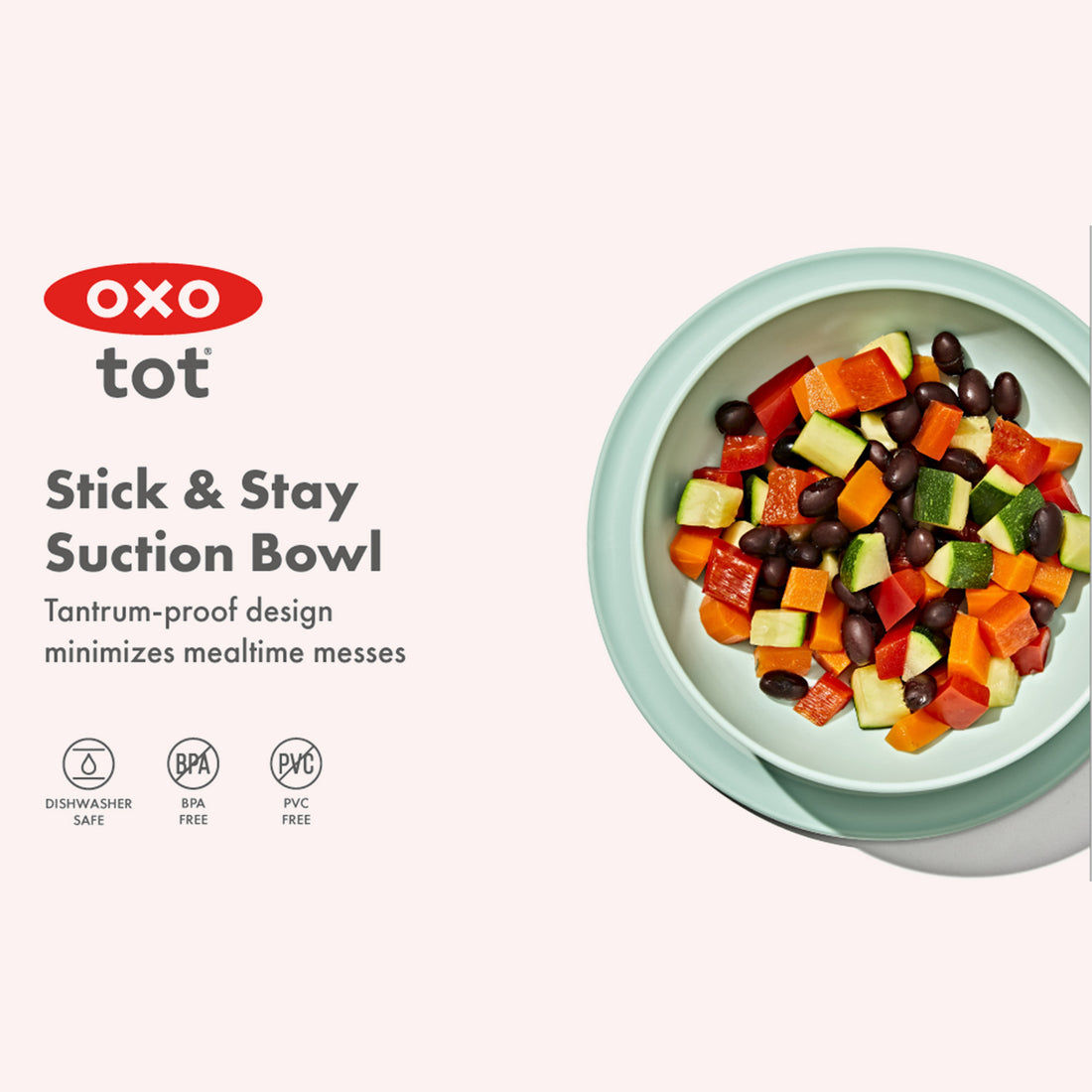 OXO Tot - Stick & Stay Suction Bowl - Opal