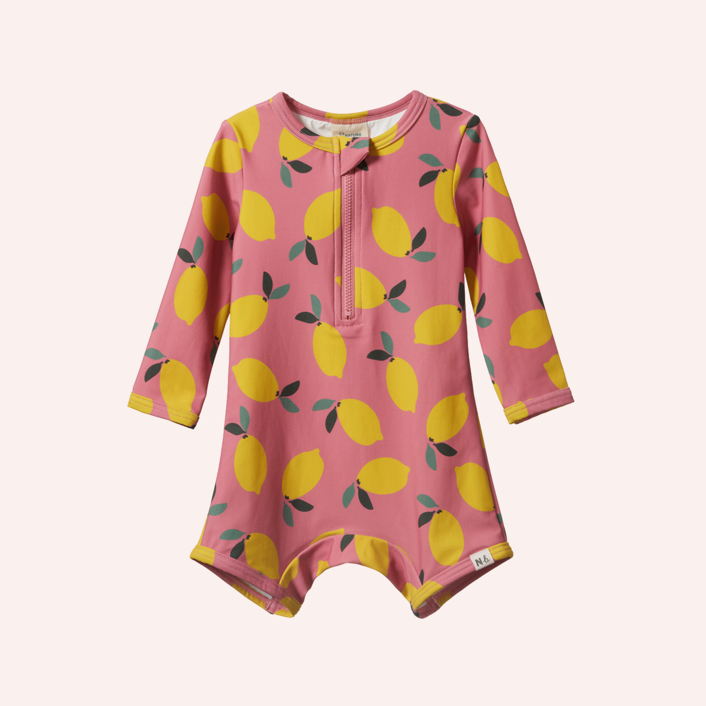 One Piece Bathing Trunks - Lemmony Rose Print