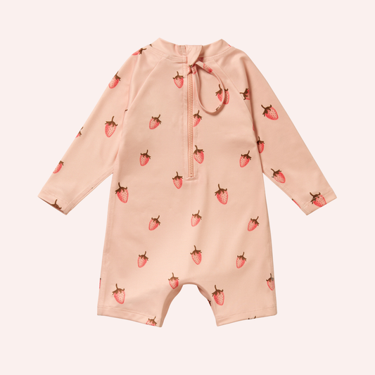 One Piece Boyleg Swimsuit - Strawberry Kisses