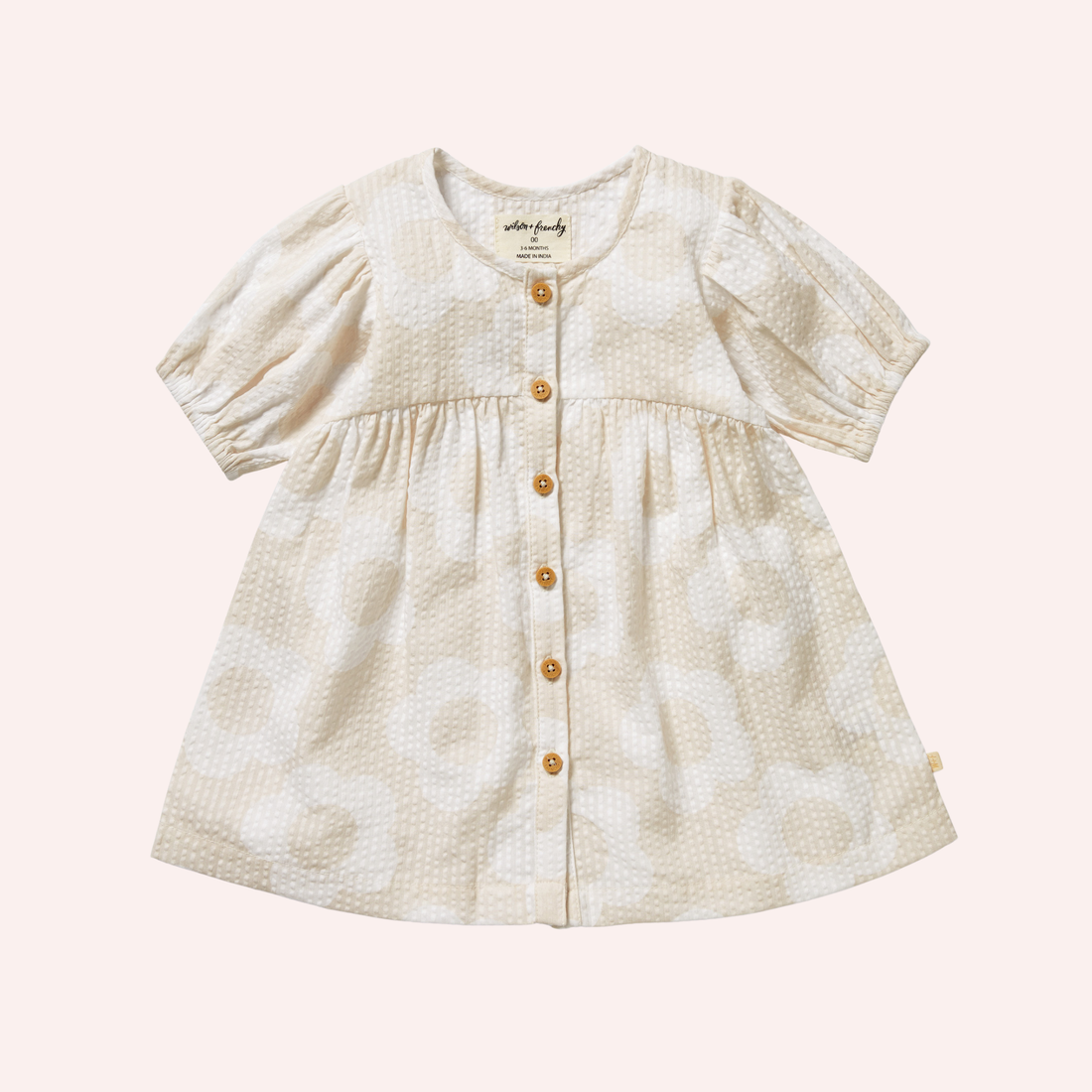Organic Button Dress - Daisy Bloom