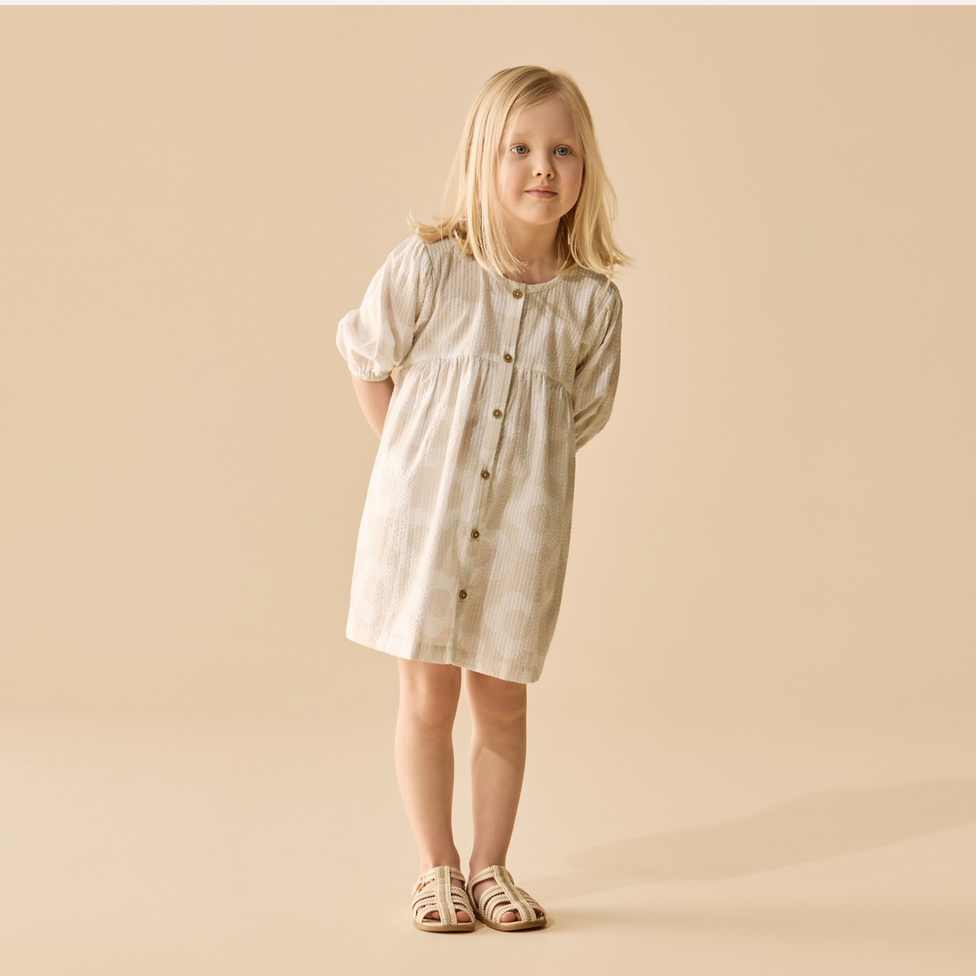 Organic Button Dress - Daisy Bloom