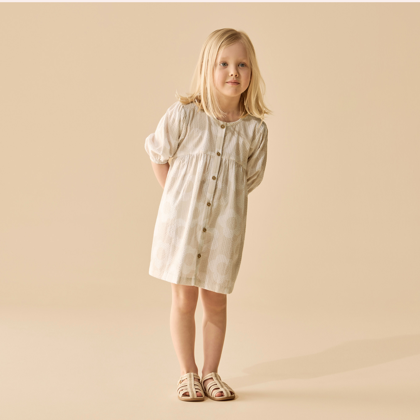Organic Button Dress - Daisy Bloom