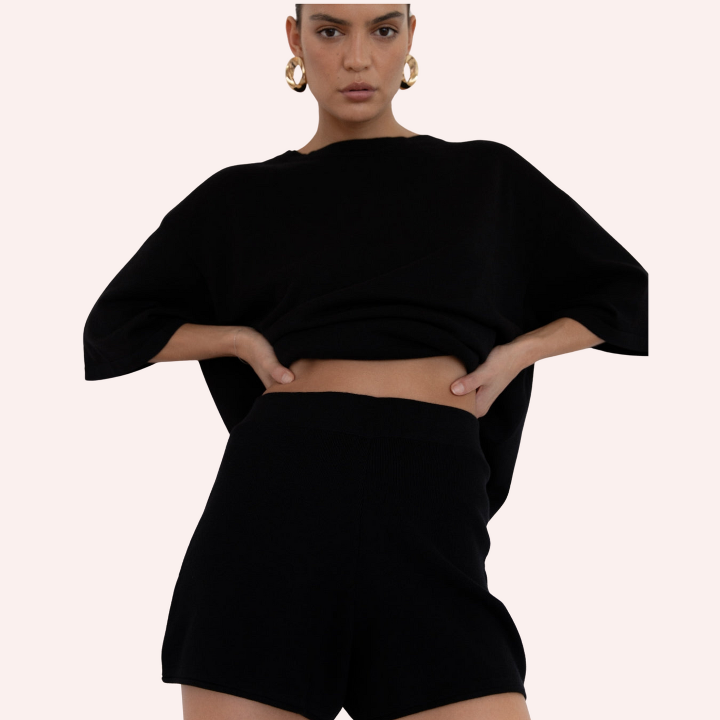 Organic Cotton Knit Short Black