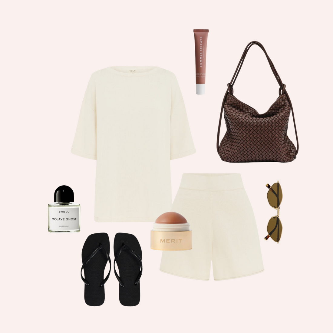 Organic Cotton Knit Short Ecru