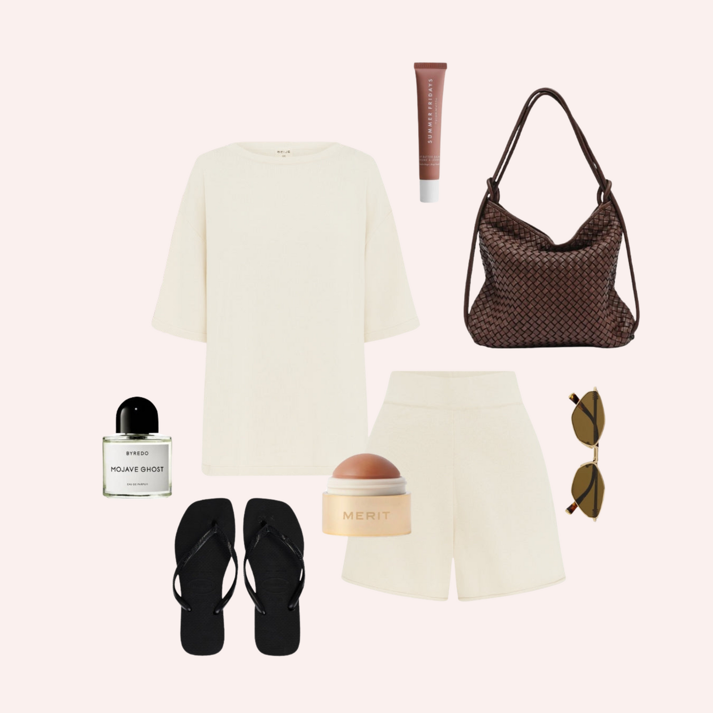 Organic Cotton Knit Short Ecru