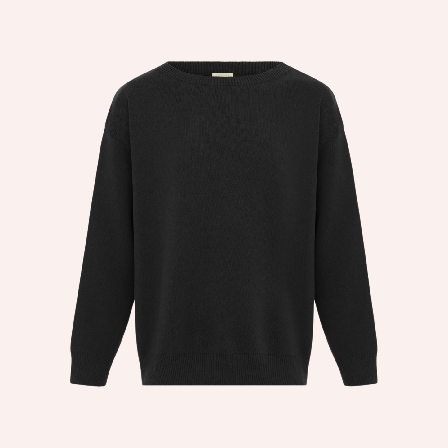 Organic Cotton Knit Sweater - Black