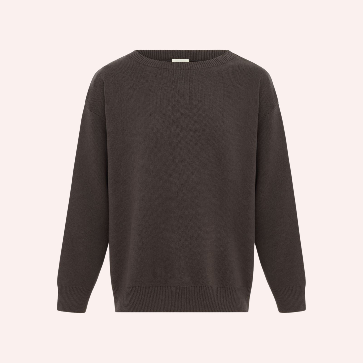 Organic Cotton Knit Sweater - Chocolate