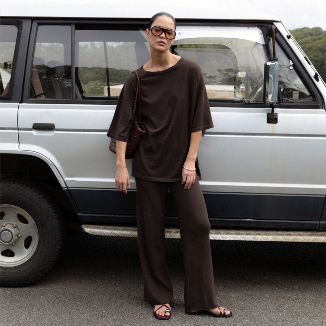 Organic Cotton Knit Pant Chocolate