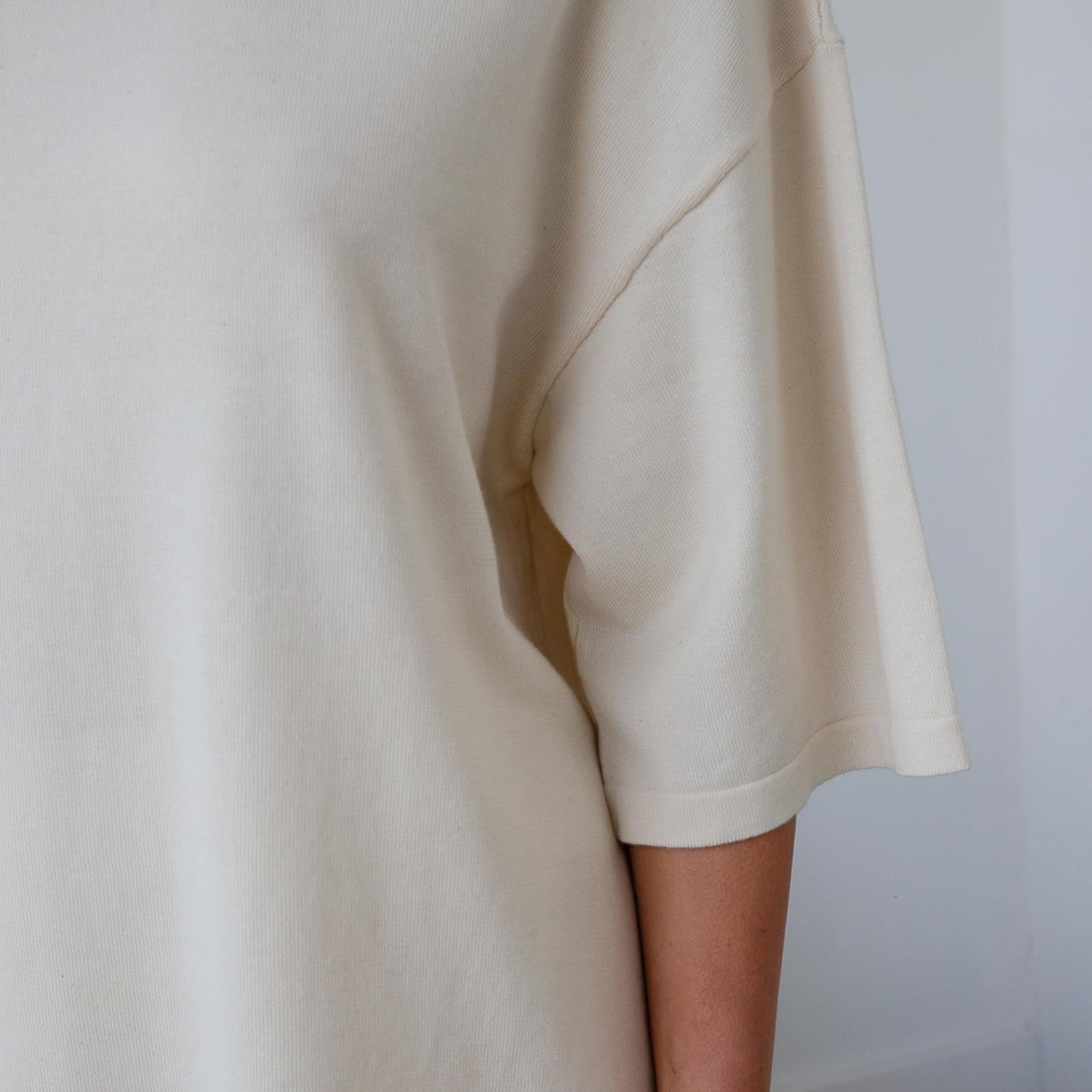 Organic Cotton Knit Tee - Ecru