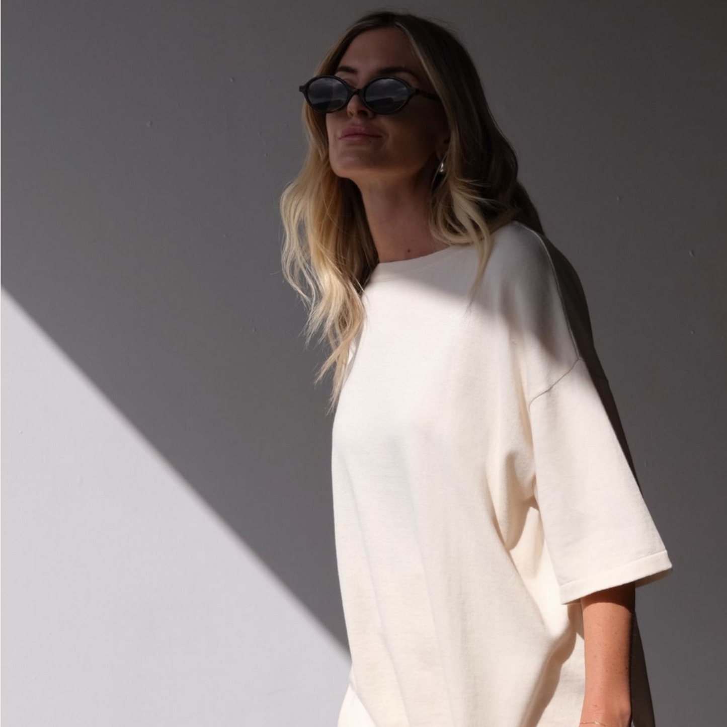 Organic Cotton Knit Tee - Ecru