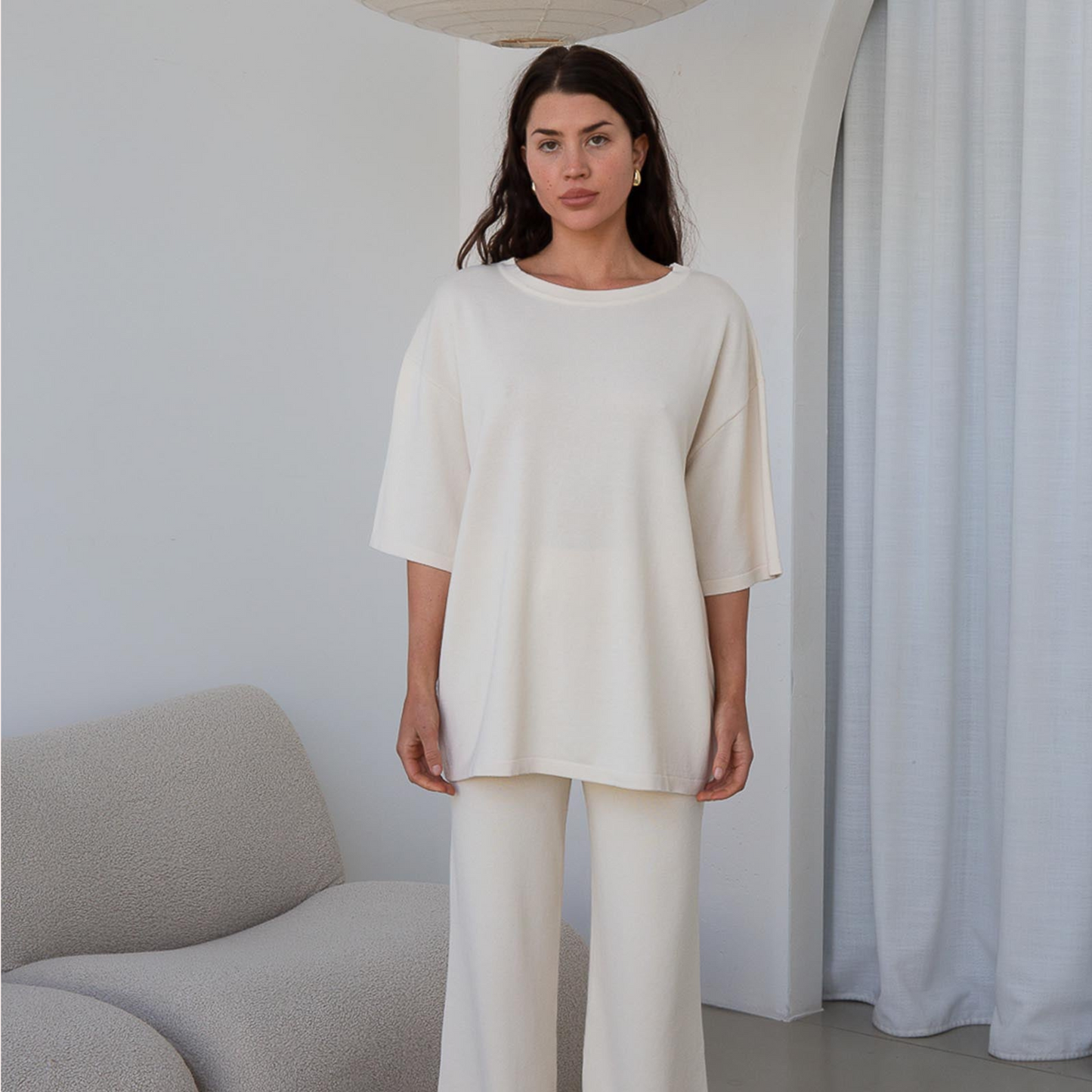 Organic Cotton Knit Tee - Ecru