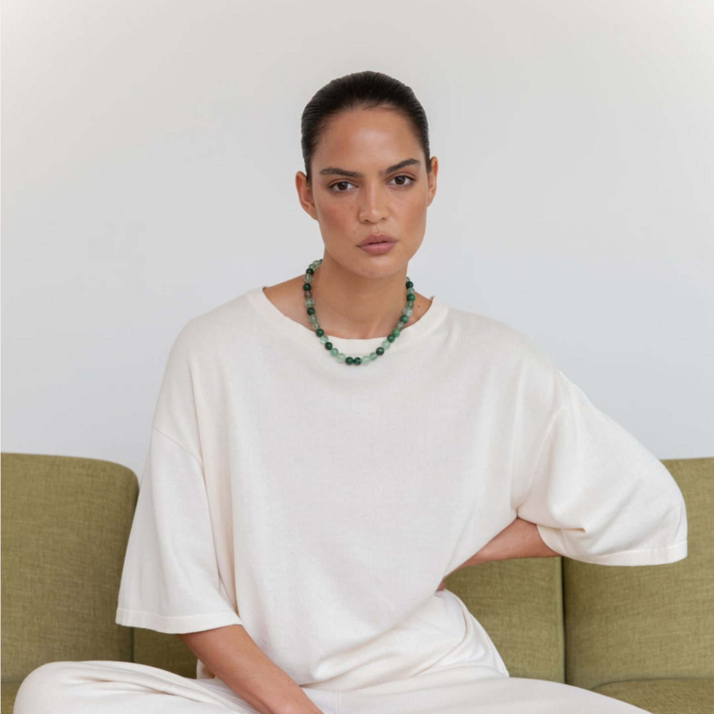 Organic Cotton Knit Tee - Ecru