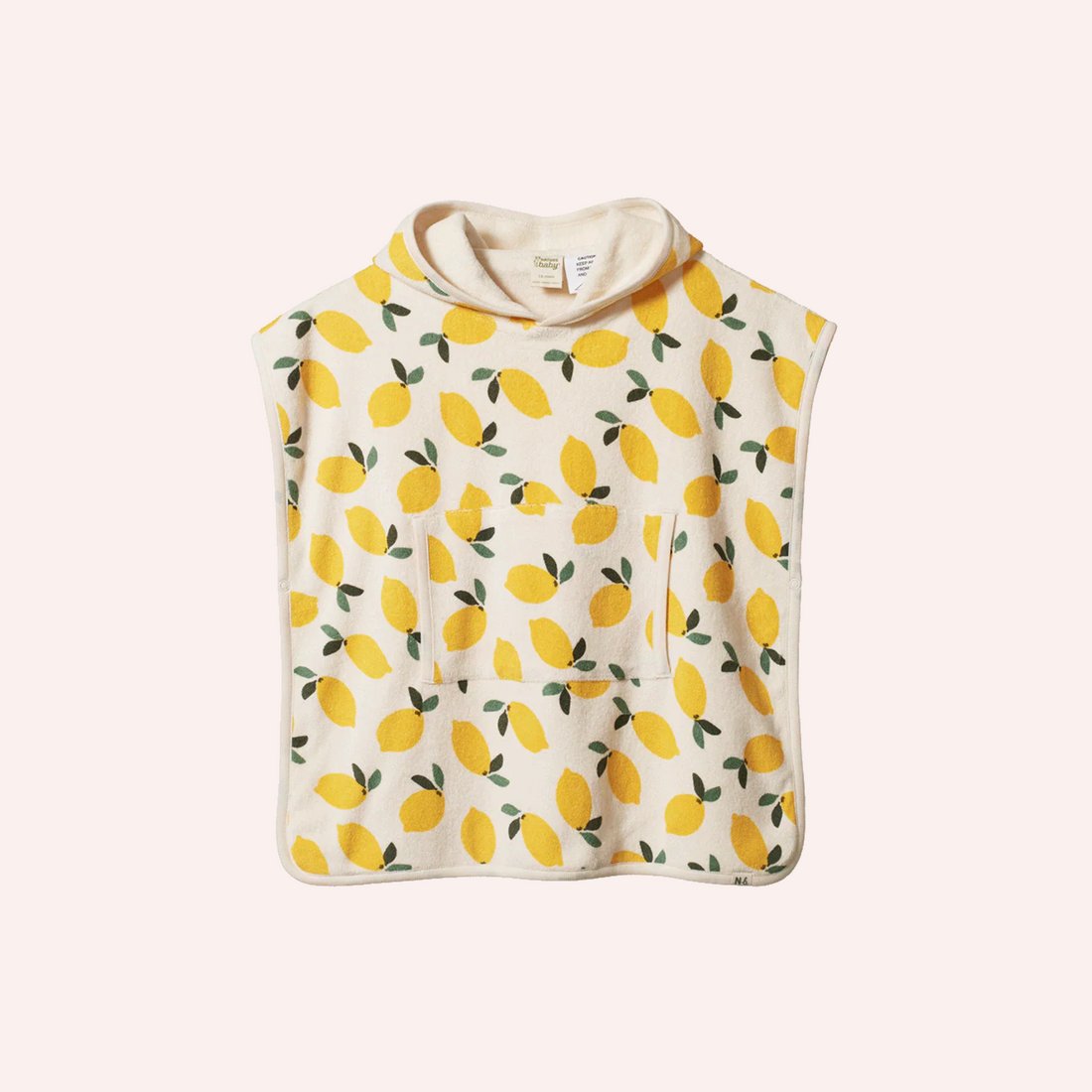 Organic Cotton Poncho Towel - Lemon Print