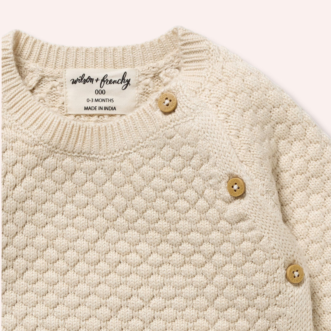 Organic Knitted Bubble Kimono Cardigan - Cream