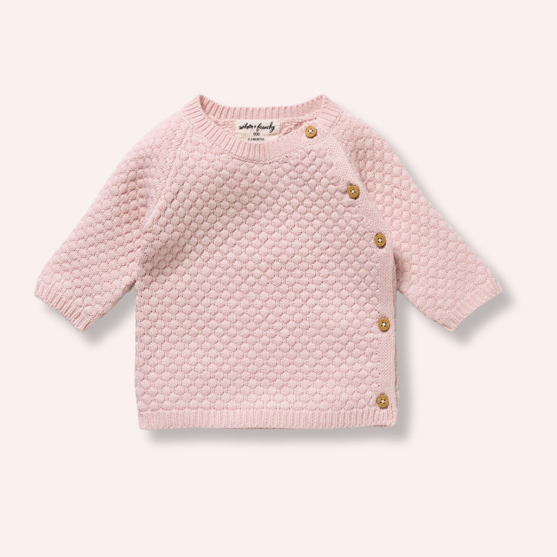 Organic Knitted Bubble Kimono Cardigan - Marshmellow