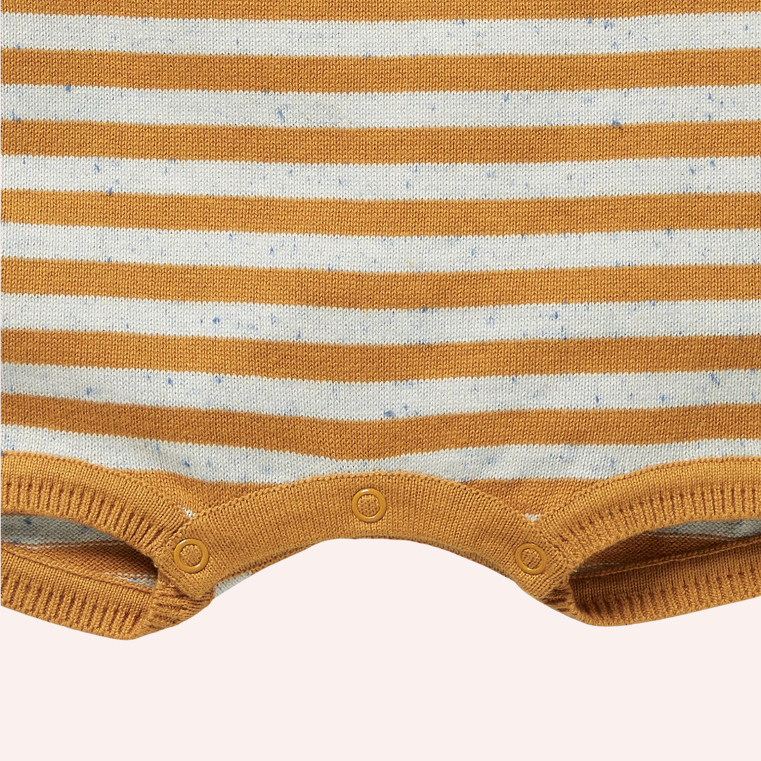 Organic Knitted Growsuit - Golden Wave Stripe