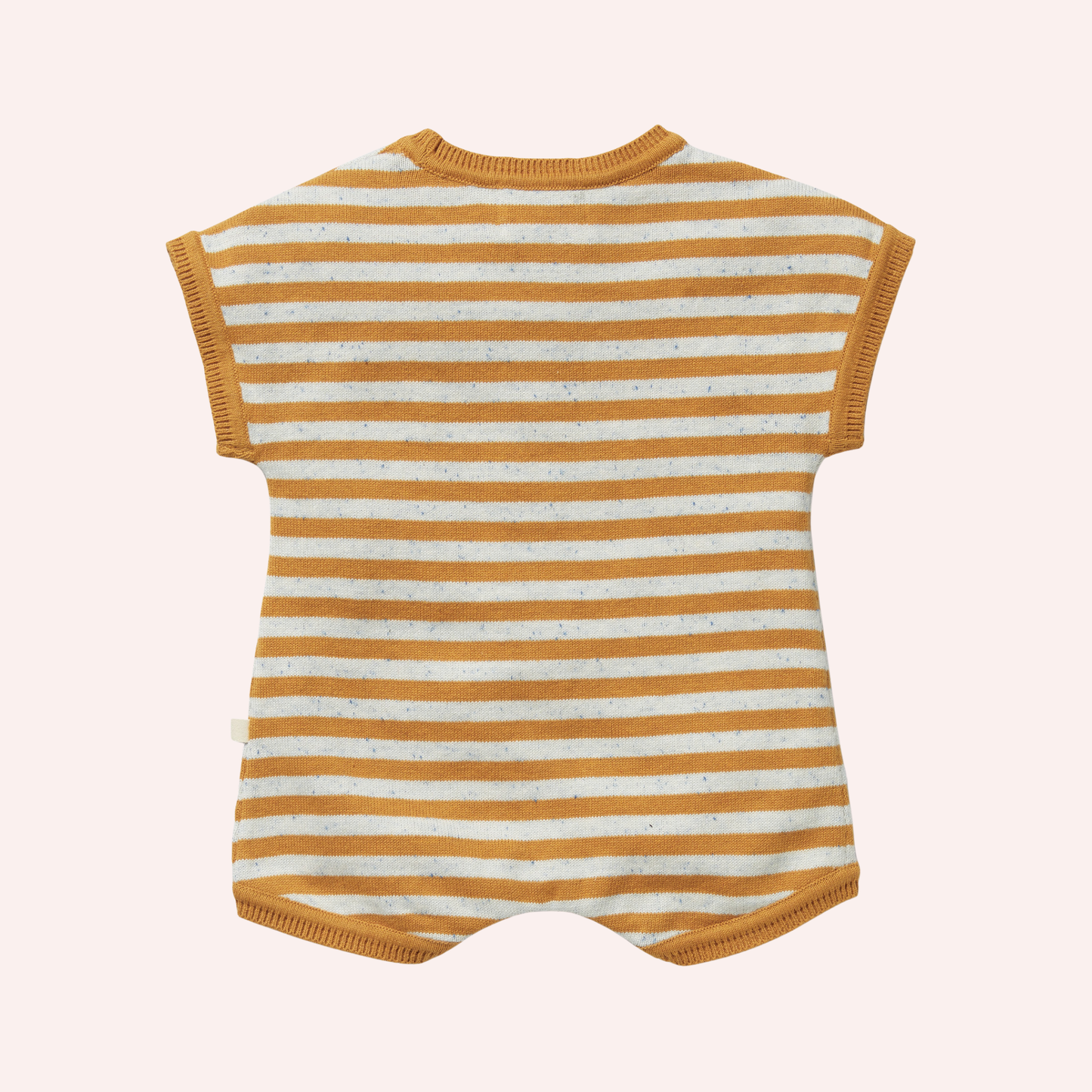 Organic Knitted Growsuit - Golden Wave Stripe