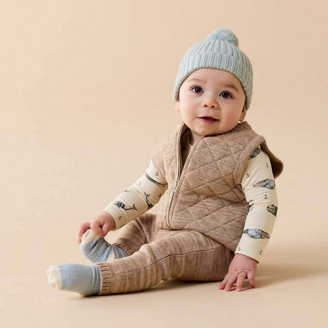 Organic Knitted Legging - Sandstone