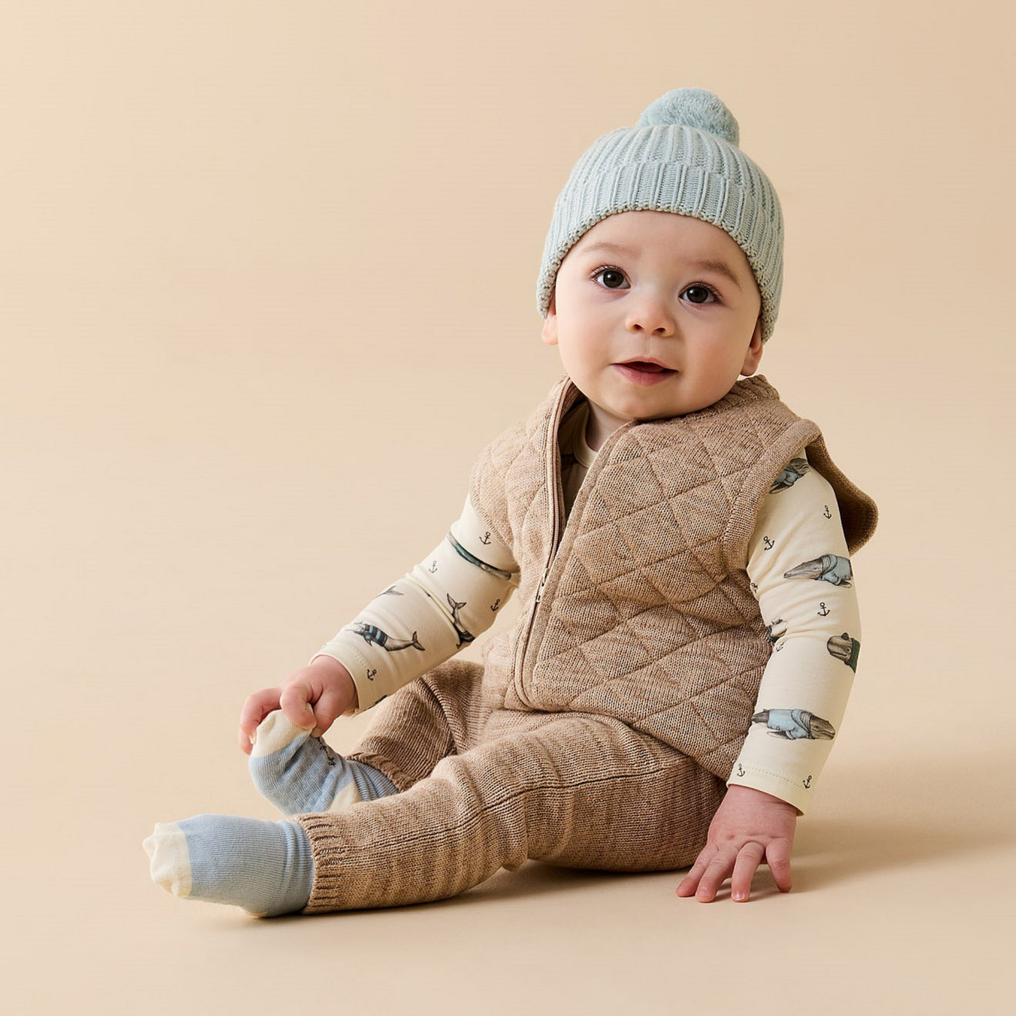 Organic Knitted Legging - Sandstone