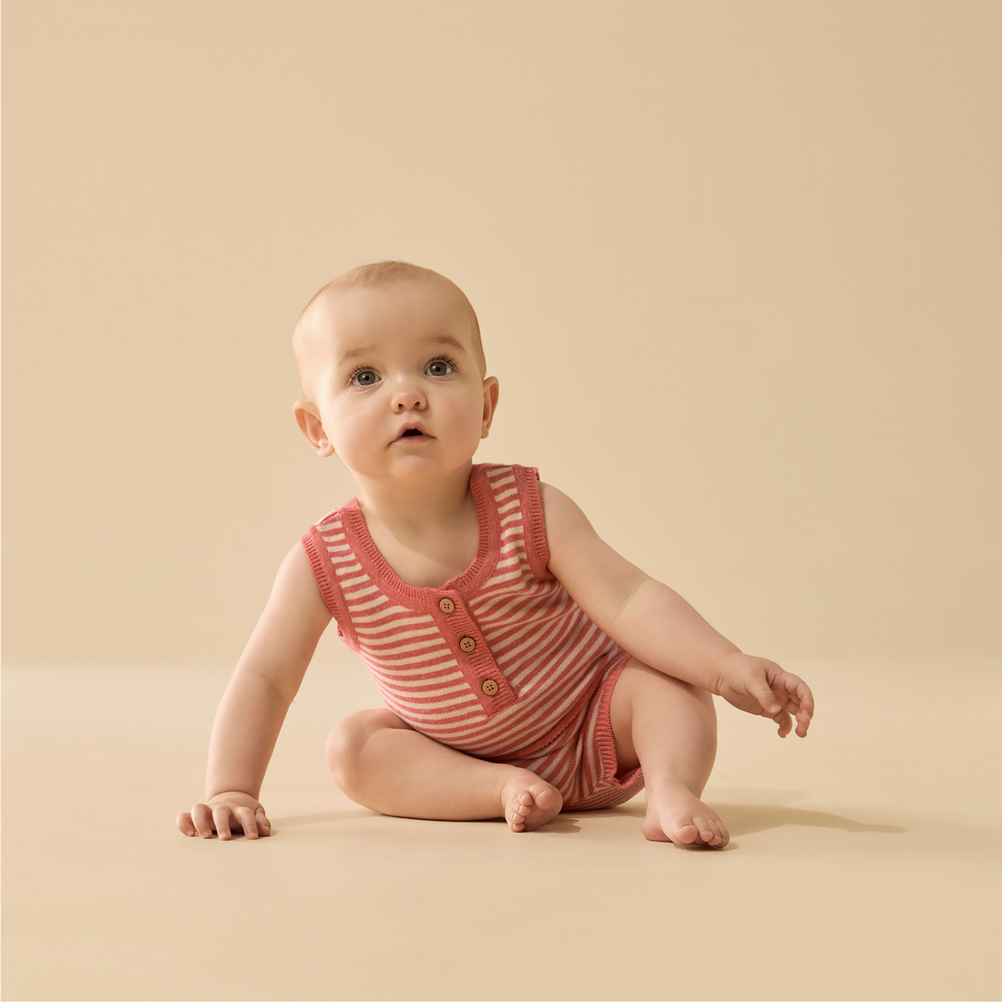 Organic Knitted Stripe Set - Strawberry Swirl