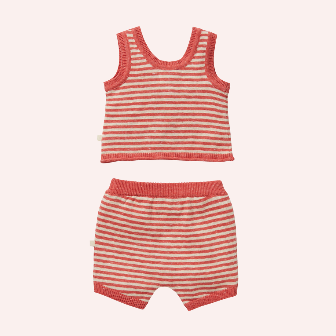 Organic Knitted Stripe Set - Strawberry Swirl