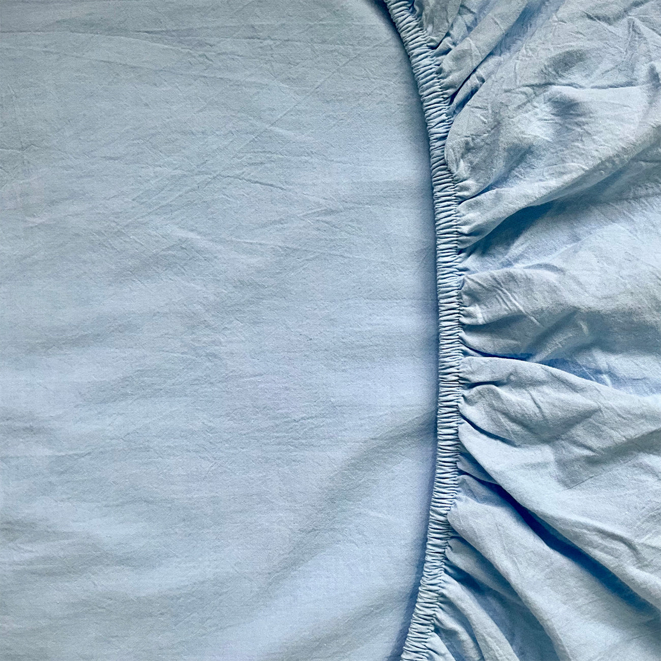 Waterproof Fitted Sheet - Washed Blue