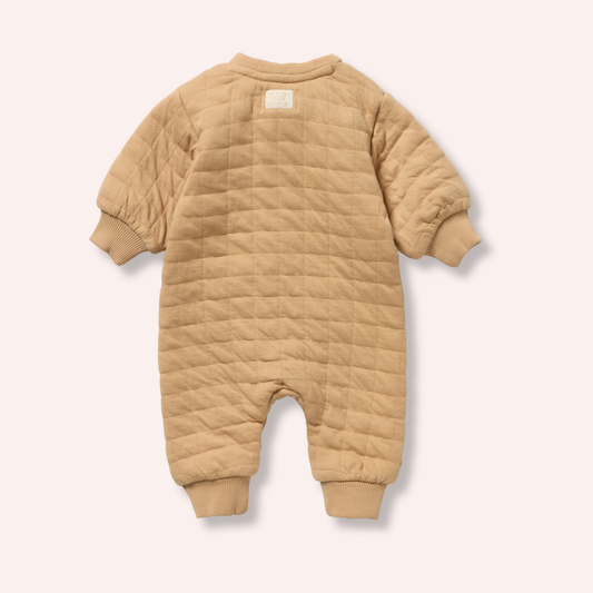Organic Quilted Growsuit - Honey Fawn